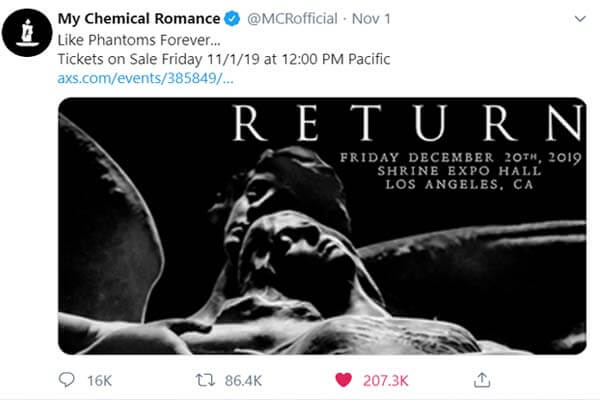 My Chemical Romance reunion MCR reunion