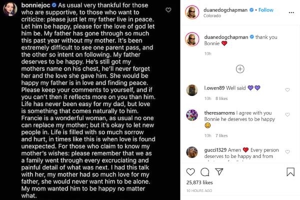 Bonnie Chapman message Duane Chapman's daughter