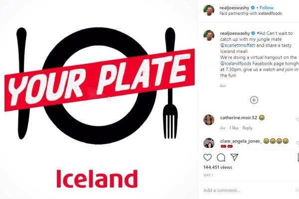 Joe Swash Social Media. Joe Swash Advertisement.