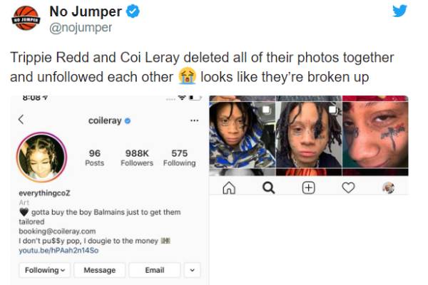 Coi Leray breakup Coi Leray and Trippie Redd