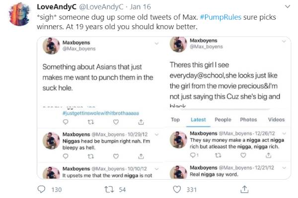 Max Boyens tweets Max Boyens racial tweets