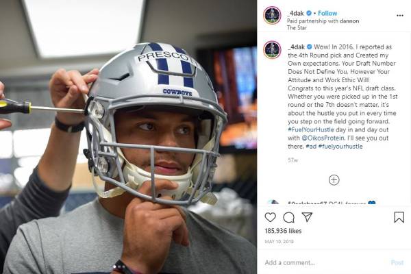 Dak Prescott Endorsement. Dak Prescott Brand Deals.